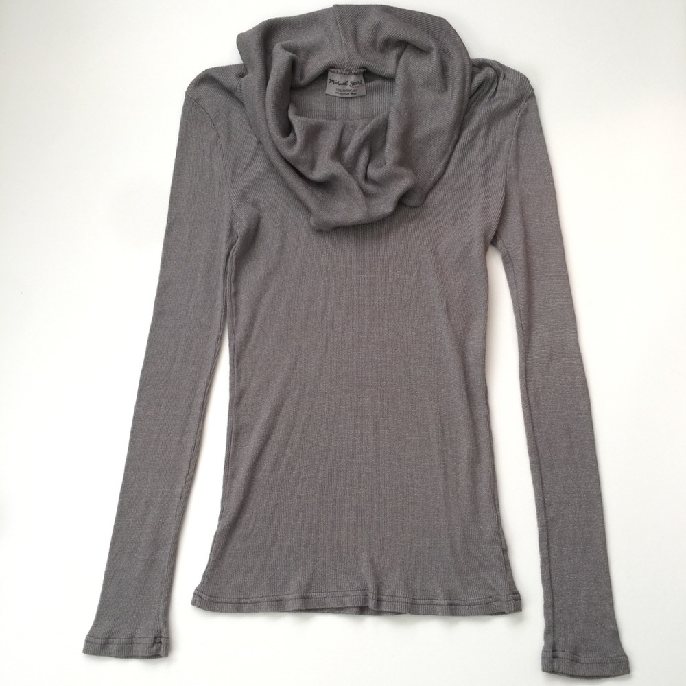Michael Stars Metallic cowl neck sweater EUC OS